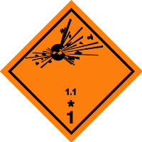 ADR Division 1.1 explosive label