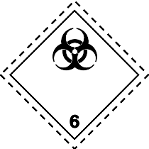 ADR Model 6.2 infectious substance label