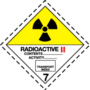 ADR Model 7B radioactive Category II-YELLOW label