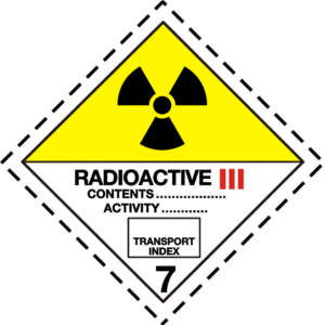 ADR Model 7C radioactive Category III-YELLOW label