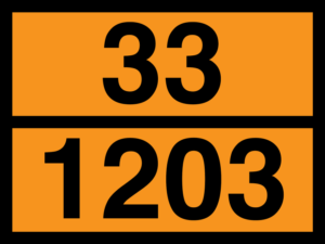 ADR numbered orange plate example