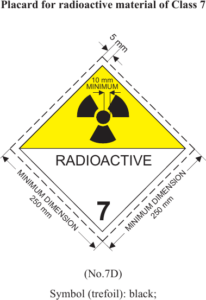 ADR Model 7D radioactive placard